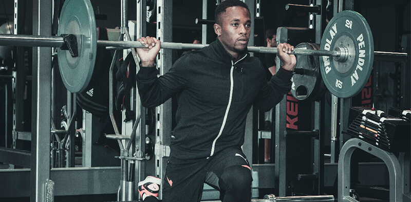 A person doing squats