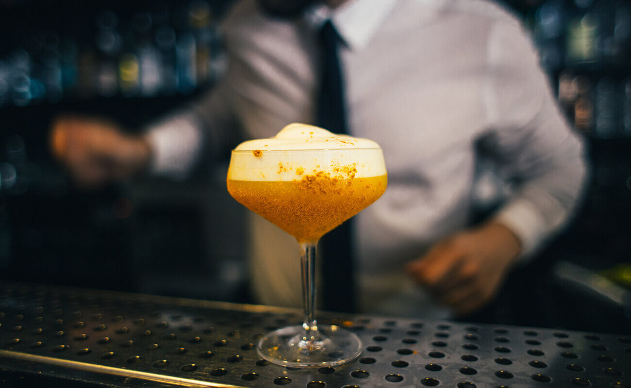 Cocktail being served