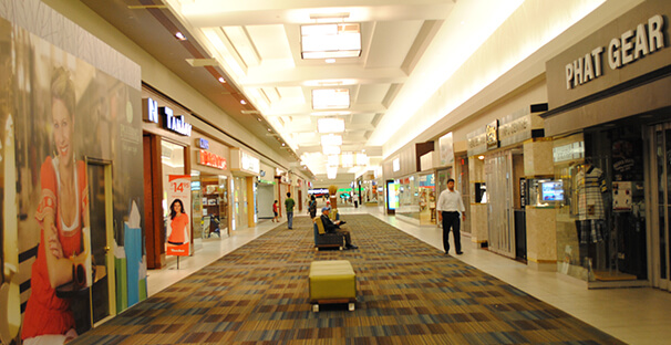 Inside of a shopping mall